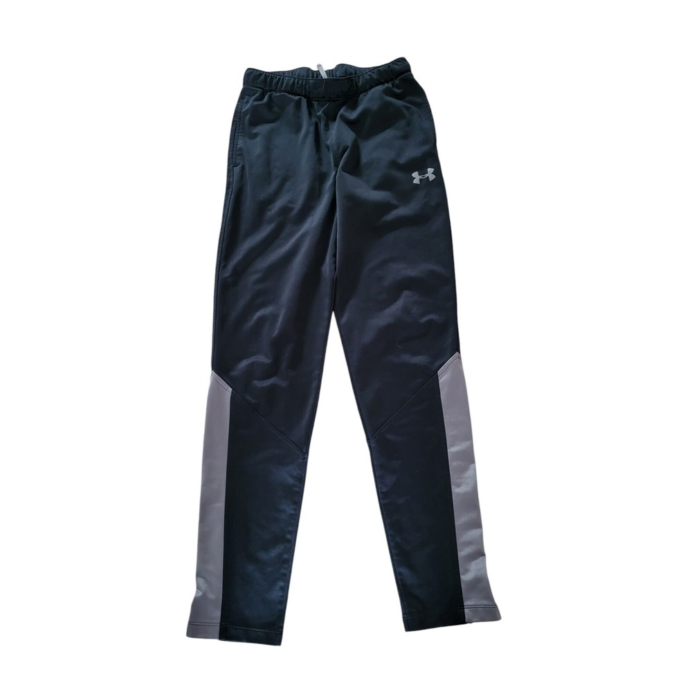 Under Armour Activewear Pants Boys Black Gray Size YLG Youth Large Zip Ankle